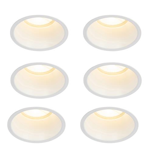 Sada 6 vestavných bodových svítidel bílých GU10 70 mm IP44 - Dept