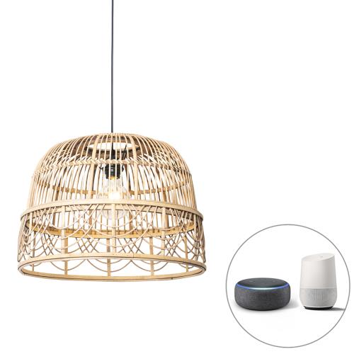 Chytré ratanové závěsné svítidlo 44 cm vč. Wifi G95 - Michelle