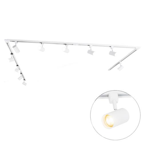 Moderní 1-fázový kolejnicový systém s 10 reflektory bílý - Jeana