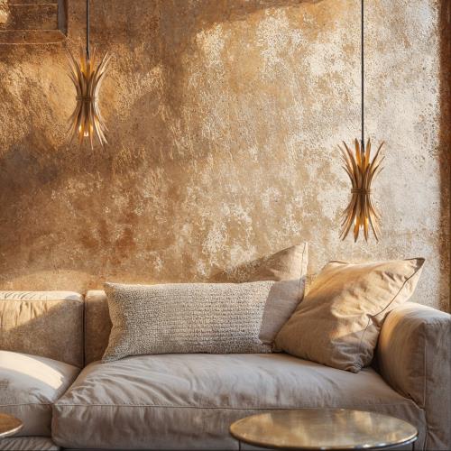 Závěsné svítidlo v art deco stylu zlaté - Wesley