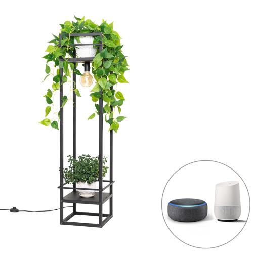 Chytrá průmyslová stojací lampa černá vč. Wifi G95 - Cage Rack