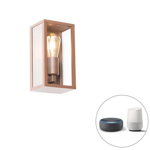 Chytrá nástěnná lampa rezavě hnědá 26 cm IP44 vč. Wi-Fi ST64 - Charlois