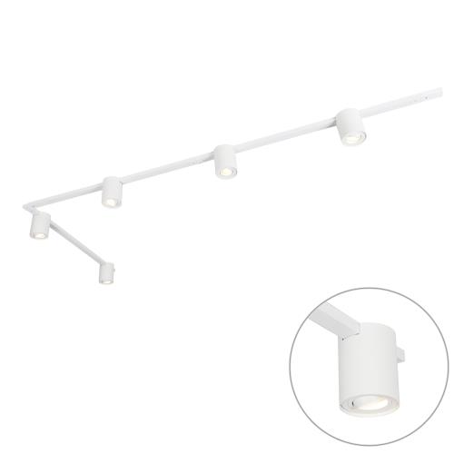 Moderní kolejnicový systém bílý s 5 reflektory 1-fázový - Rondoo Up