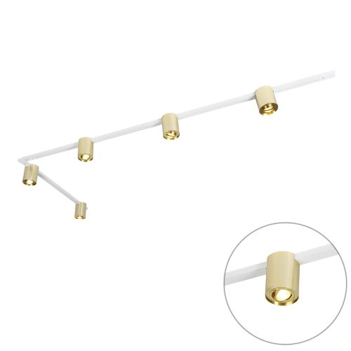 Kolejnicový systém zlatý a bílý s 5 reflektory 1-fázový - Rondoo Up