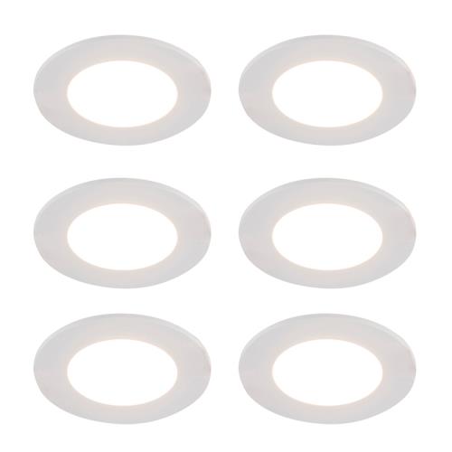 Sada 6 vestavných bodových svítidel bílých včetně stmívatelné LED 7W IP65 - Blanca