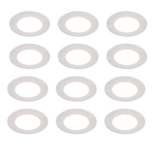 Sada 12 bílých zabudovaných bodových svítidel včetně stmívatelných LED 7W IP65 - Blanca