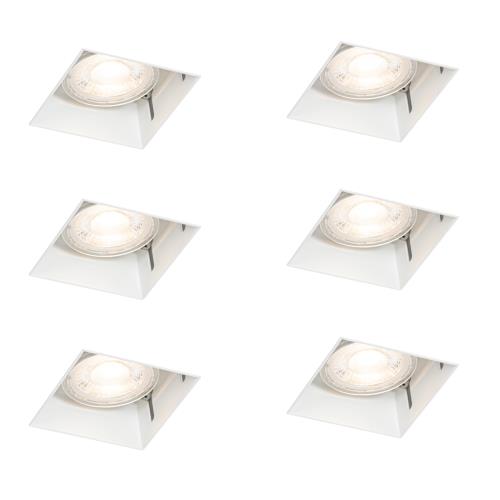 Sada 6 vestavných bodových svítidel bílých GU10 50 mm bez rámečku - Oneon