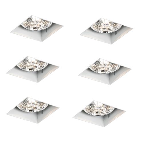 Sada 6 vestavných bodových svítidel bílých GU10 70 mm bez rámečku - Oneon