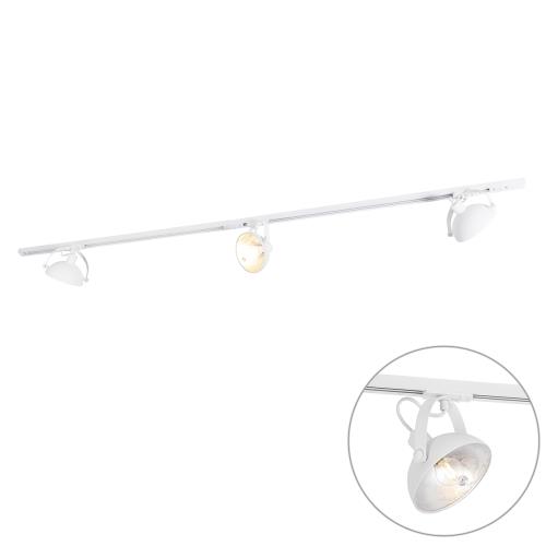 1-fázový kolejnicový systém s 3 nastavitelnými bílými reflektory - Magnax