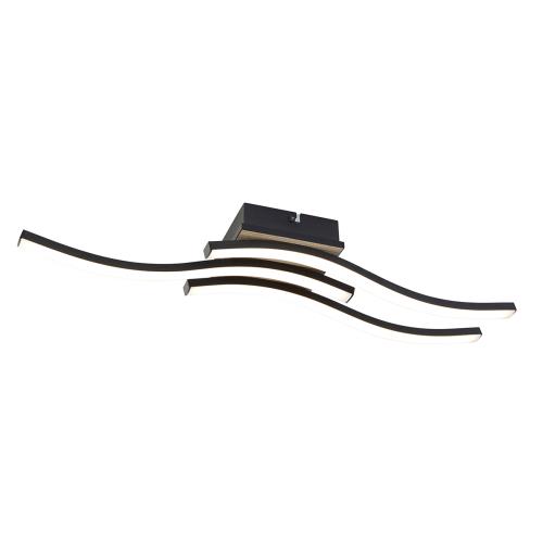 Designové stropní svítidlo černé se dřevem vč. LED 3-světlo - Vanesa