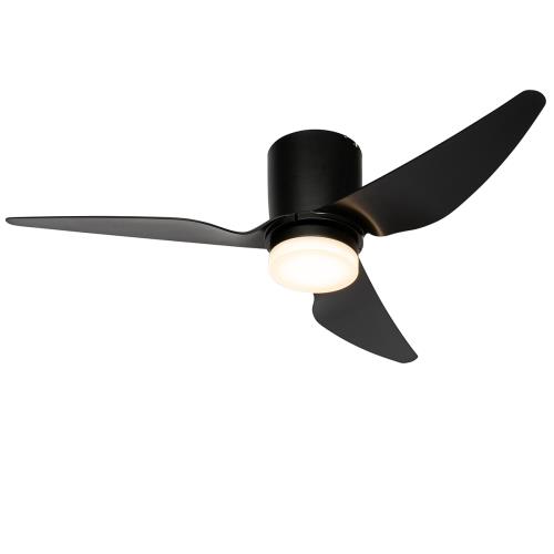 Stropní ventilátor černý 123 cm vč. LED stmívatelný s dálkovým ovládáním - Patty