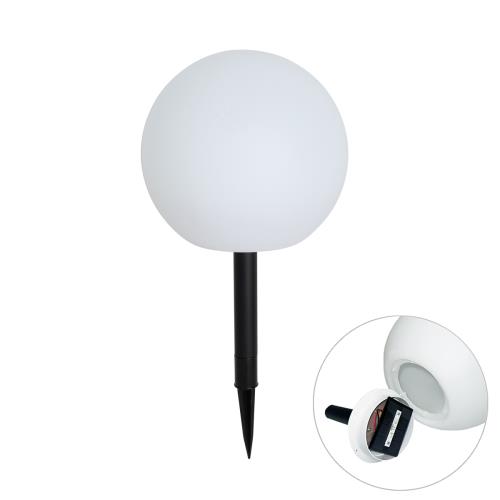 Venkovní lampa bílá 25 cm vč. LED IP44 solární RGBW - Ludger
