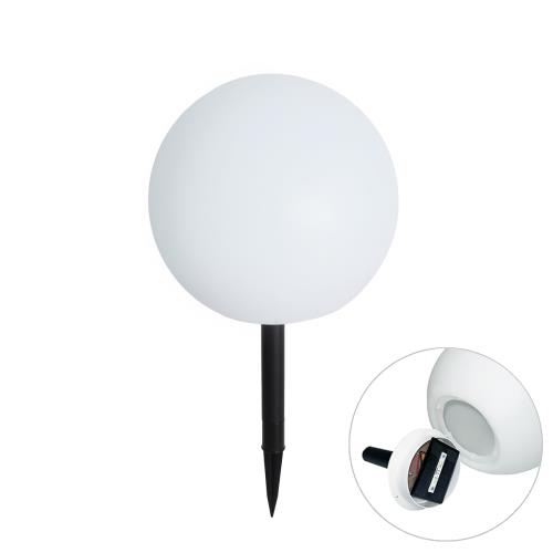 Venkovní lampa bílá 30 cm vč. LED IP44 solární RGBW - Ludger