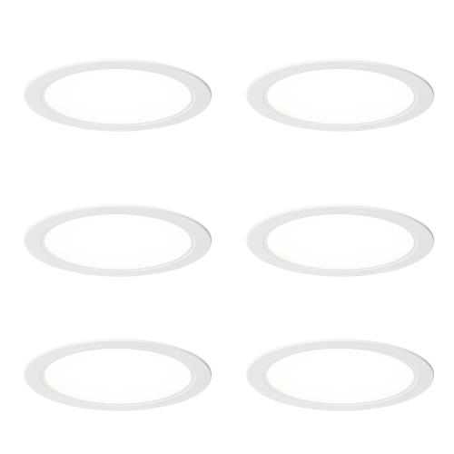 Sada 6 vestavných bodových svítidel bílých 17 cm včetně nastavitelné LED Kelvin - Stephanie