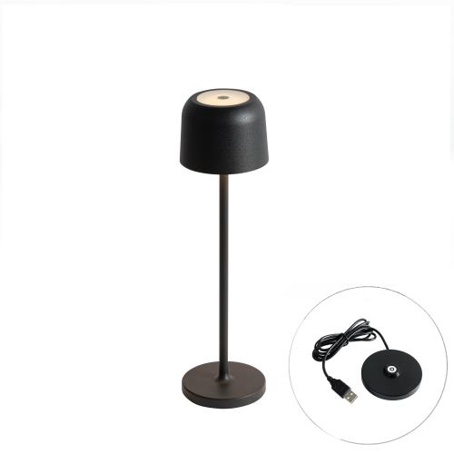 Stolní lampa černá dobíjecí vč. nabíjecí stanice - Raika