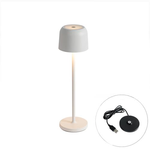 Stolní lampa krémová dobíjecí vč. nabíjecí stanice - Raika