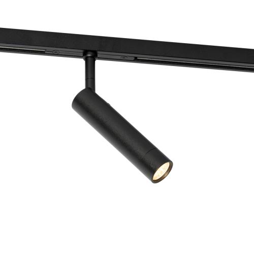 Moderní černé bodové svítidlo pro jednofázový kolejnicový systém - Slimline Uzzy