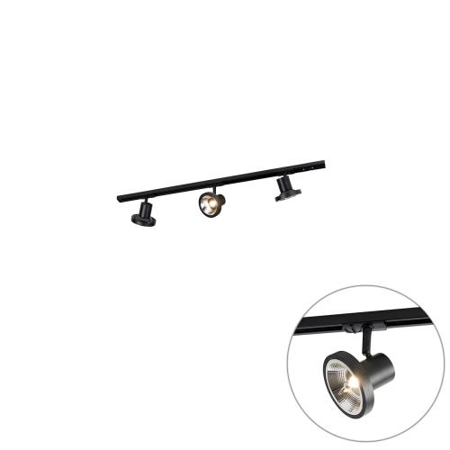 Moderní kolejnicový systém se 3 černými reflektory 1-fázový 100 cm - Iconic Jeany