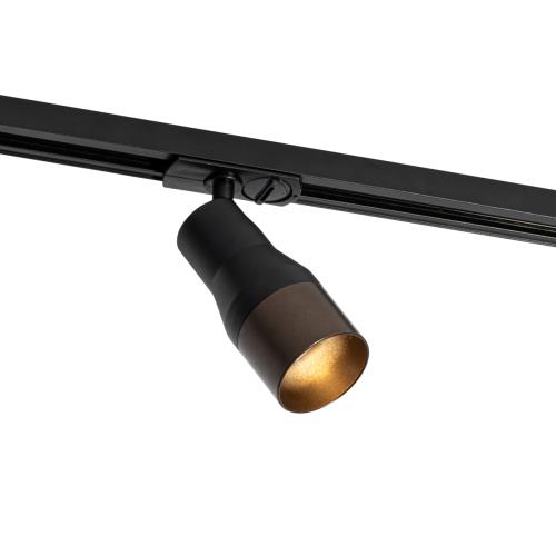 Moderní bodové svítidlo černé s tmavě bronzovým vnitřkem pro kolejnicový systém jednofázové - Iconic Kohua