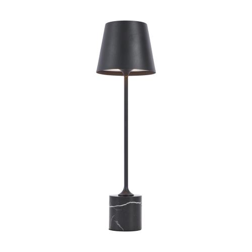 Moderní stolní lampa černá 37 cm vč. LED stmívatelná IP54 dobíjecí - Topi