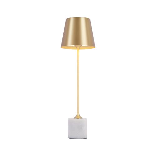 Moderní stolní lampa zlatá 37 cm vč. LED stmívatelná IP54 dobíjecí - Topi