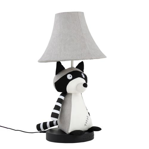 Dětská stolní lampa Mýval šedá vč. LED - Ben