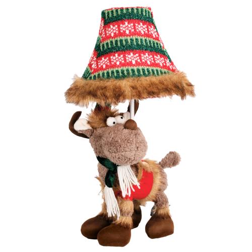 Vánoční stolní lampa Sob hnědý vč. LED - Rudi