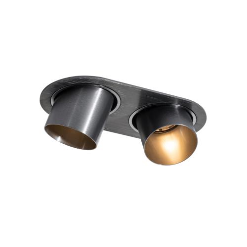 Zakulacené zapuštěné bodové svítidlo antracitově šedé GU10 50 mm 2-světlo - Installa