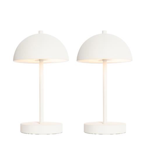 Sada 2 venkovních stolních lamp houba bílá dobíjecí - Keira