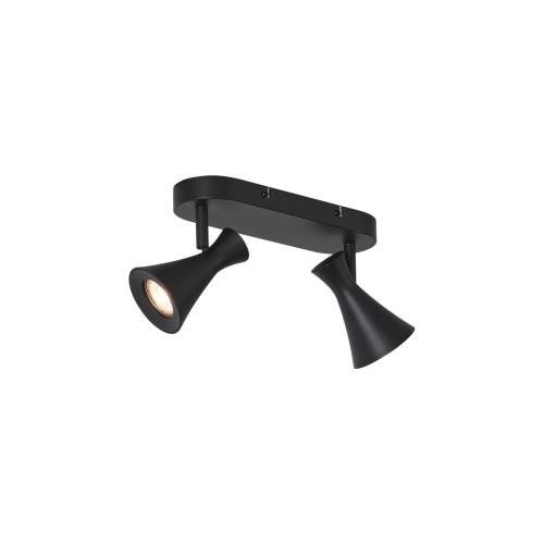 Moderní stropní bodové svítidlo černé 2-světelné nastavitelné - Triangle