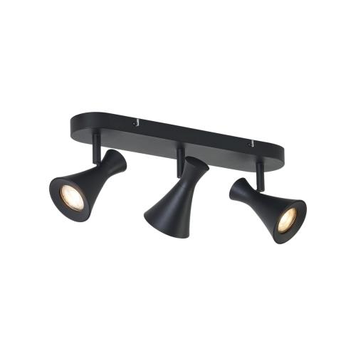 Moderní stropní bodové svítidlo černé 3-světelné nastavitelné - Triangle