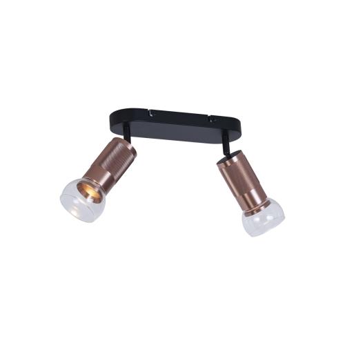 Zaoblené stropní bodové svítidlo tmavě bronzové 2-světelné nastavitelné - Veerle