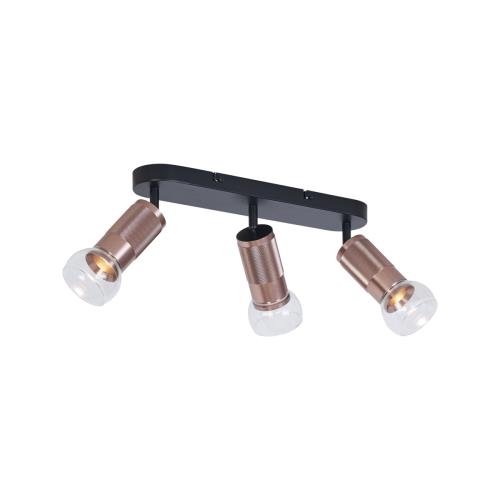 Zaoblené stropní bodové svítidlo tmavě bronzové 3-světelné nastavitelné - Veerle