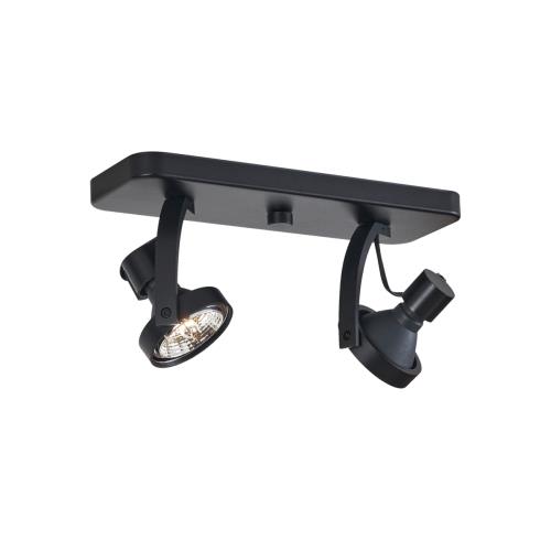 Designový stropní reflektor černý GU10 70mm 2-světla nastavitelný - Vo