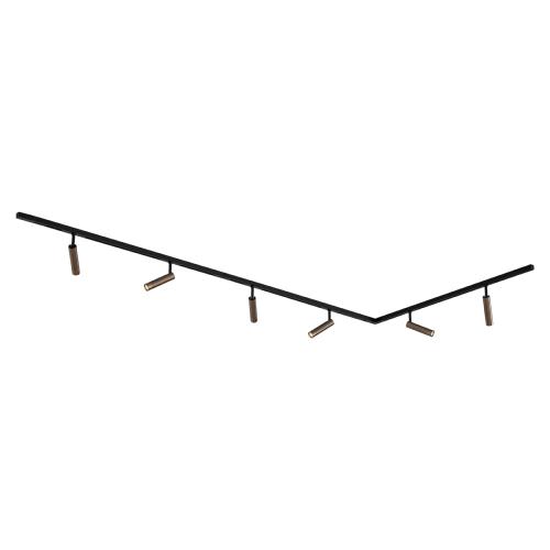 Moderní kolejnicový systém se 6 bodovými světly tmavě bronzové barvy, jednofázový - Slimline Uzzy