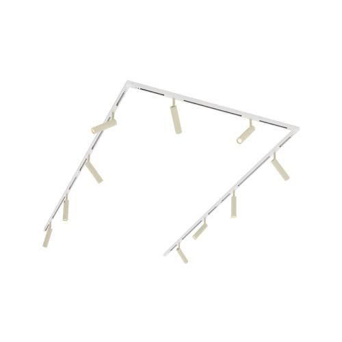 Moderní kolejnicový systém s 10 reflektory béžové a bílé 1-fázový - Slimline Uzzy