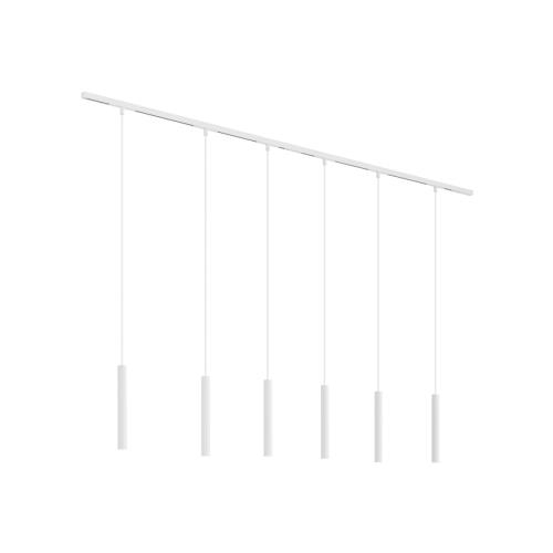 Moderní kolejnicový systém se 6 bílými závěsnými světly 1-fázový - Slimline Keno