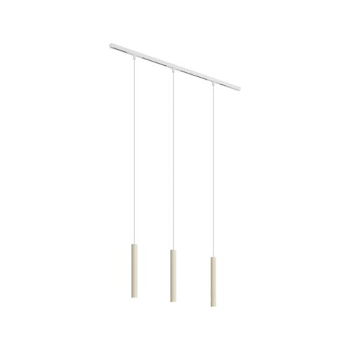 Moderní kolejnicový systém se 3 závěsnými světly béžové a bílé 1-fázový - Slimline Keno