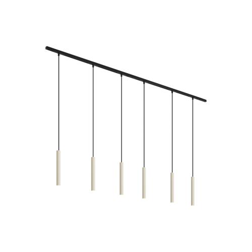 Moderní kolejnicový systém se 6 závěsnými světly béžové s černou 1-fázový - Slimline Keno