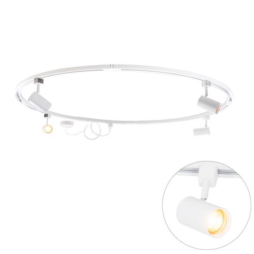 Moderní kolejnicový systém se 4 bodovými světly bílý 1-fázový kulatý - Iconic Jeana