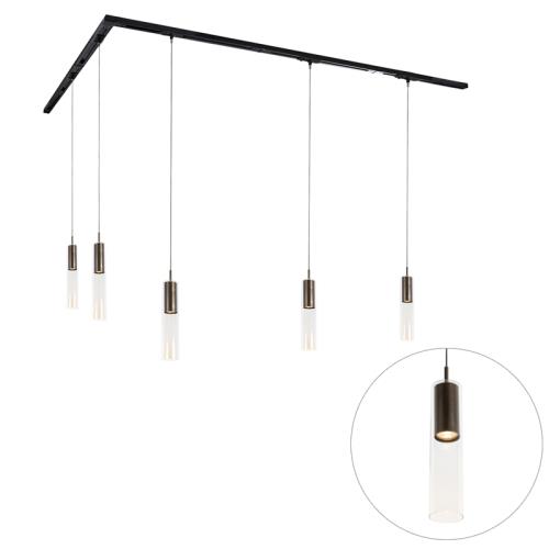 Moderní kolejnicový systém s 5 závěsnými světly tmavě bronzový 1-fázový - Iconic Lloyd