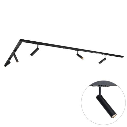 Moderní kolejnicový systém s 5 černými bodovými světly jednofázový - Iconic Ivy