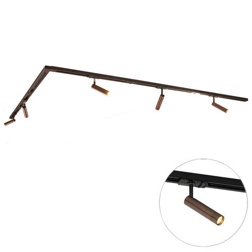 Moderní kolejnicový systém s 5 reflektory tmavě bronzový 1-fázový - Iconic Ivy