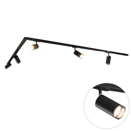 Moderní kolejnicový systém s 5 černými kouřovými reflektory jednofázový - Iconic Jeana