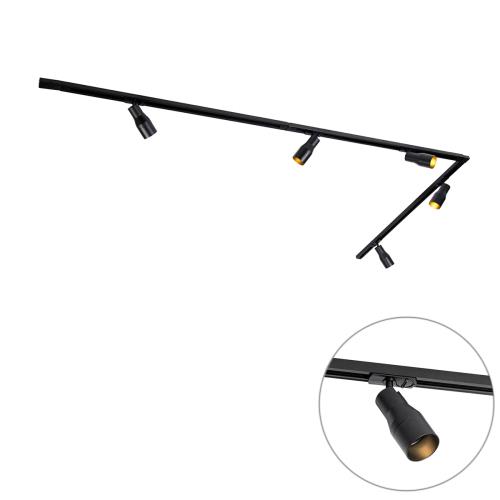 Moderní kolejnicový systém s 5 bodovými světly černý 1-fázový - Iconic Kohua