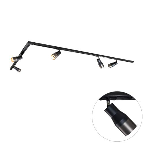 Moderní kolejnicový systém s 5 reflektory antracitově šedé 1-fázový - Iconic Kohua