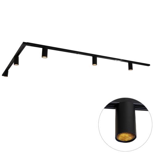 Moderní kolejnicový systém s 5 bodovými světly černý 1-fázový GU10 35mm - Iconic Ruby Honey