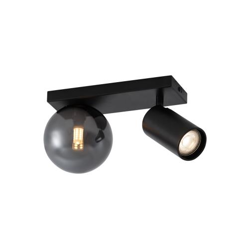 Moderní stropní svítidlo černé 2-světla naklápěcí - Lesly
