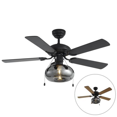 Stropní ventilátor černý 107,5 cm s tahovým spínačem - Mistral Busa