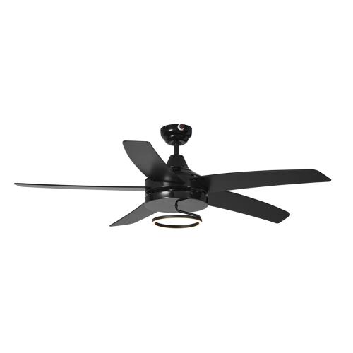Stropní ventilátor černý 132 cm vč. LED s dálkovým ovládáním - Cool Anello